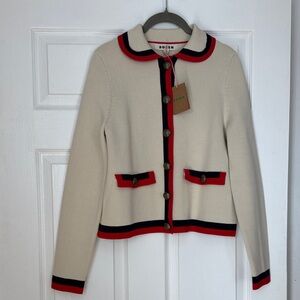 BODEN HOLLY KNITTED JACKET WITH COLLAR, SIZE 4 NWT